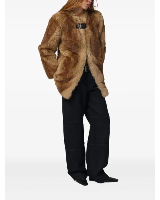 Apparis Brown Petra Single-Breasted Coat