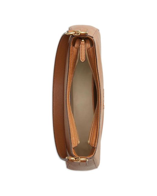 Ralph Lauren Brown Sac Porté Épaule À Logo Embossé