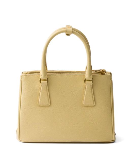 Prada Natural Galleria Small Saffiano Leather Bag