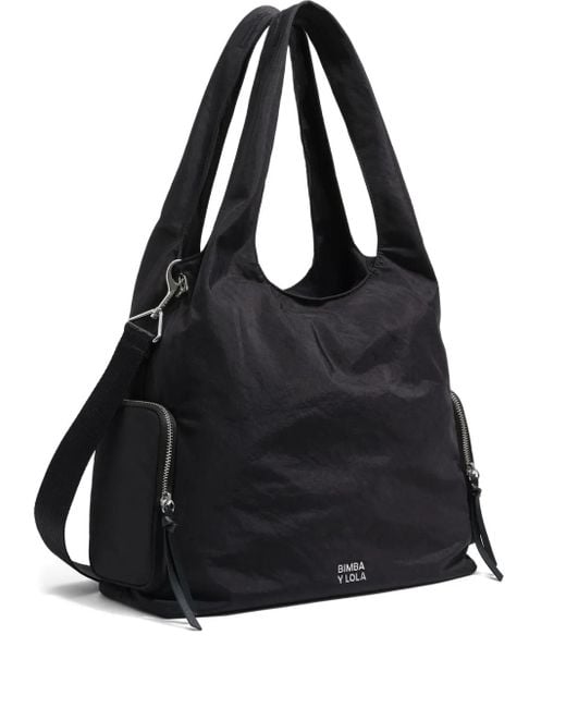 Bimba Y Lola Black Large Paper Shoulder Bag