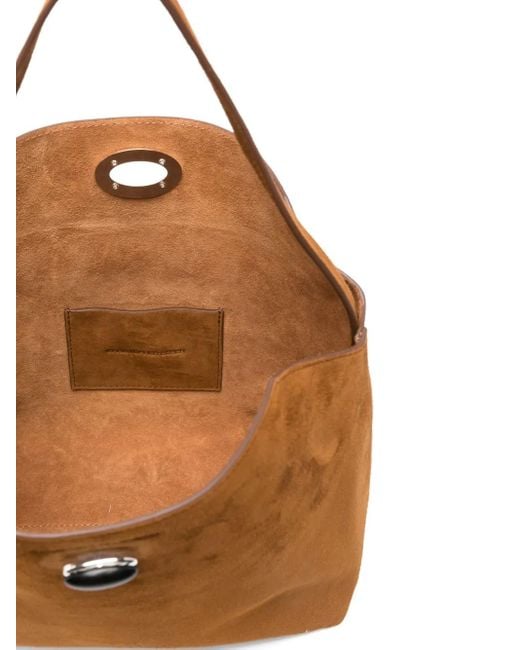 Christopher Esber Brown Suede Top-Handle Tote Bag