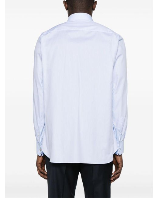 Brioni White Spread-collar Cotton Shirt for men