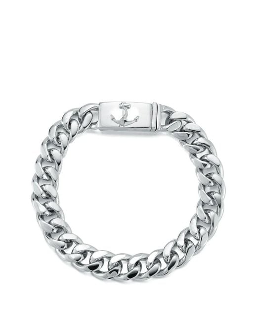 Mateo Metallic Anchor-Lock Cuban-Link Chain Bracelet for men