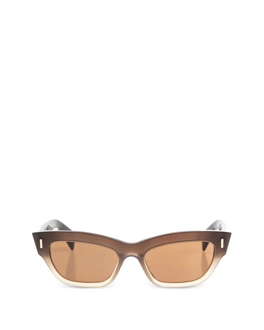 McQueen Brown Cat-Eye Frame Sunglasses