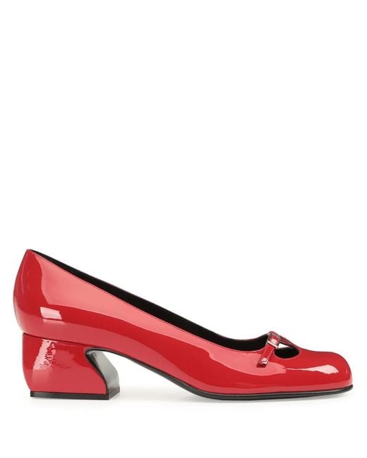 Sergio Rossi Red 45Mm Sr Rossi Leather Pumps