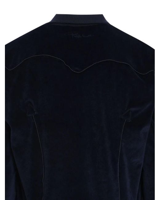 Roberto Cavalli Blue Ciniglia Track Jacket for men