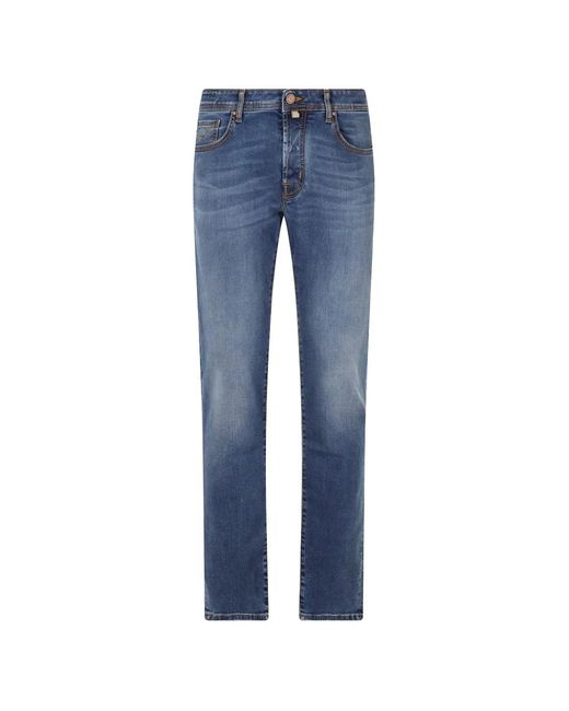 Jacob Cohen Blue Faded Straight-Leg Jeans for men