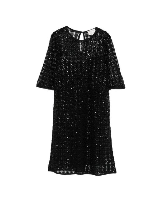 MAISON 123 Black Rosella Short-Sleeve Mini Dress