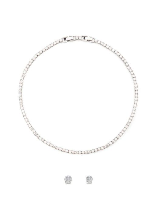 Tennis necklace and earring set de Swarovski de color Blanco | Lyst