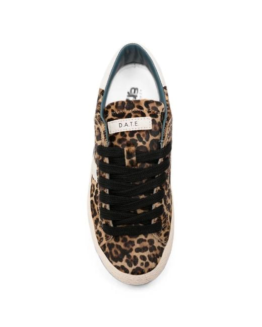 Date Brown Hill Low Leopard-Print Sneakers