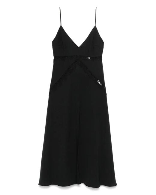 Nissa Black Besticktes Midikleid