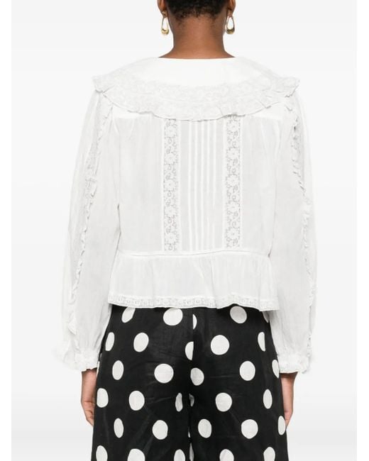 Rixo White Maribelle Bluse