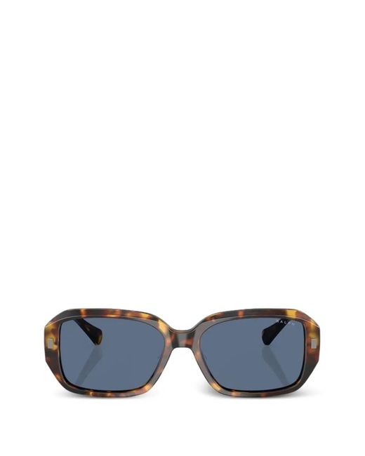 Polo Ralph Lauren Blue Lunettes De Soleil Rectangulaires À Effet Écailles De Tortue