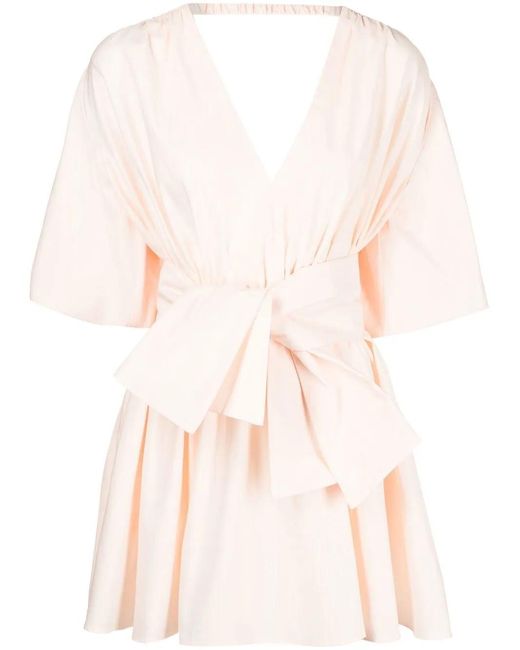 Vestido corto con detalle de nudo Acler de color Natural