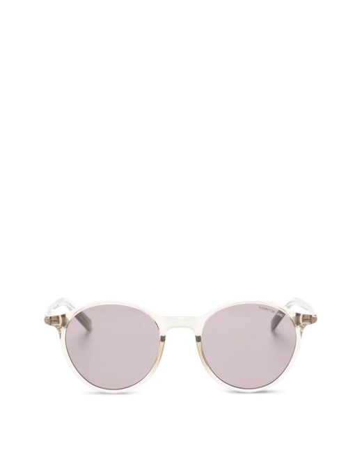 Montblanc Pink Round-Frame Sunglasses