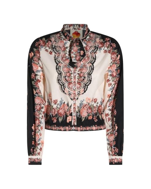 Farm Rio Natural Floral-Print Shirt