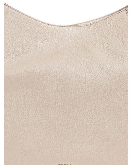 Furla Natural Lara Grained-Leather Shoulder Bag