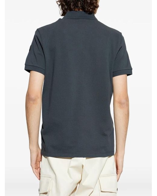 Moncler Blue Polo À Détail De Logo for men