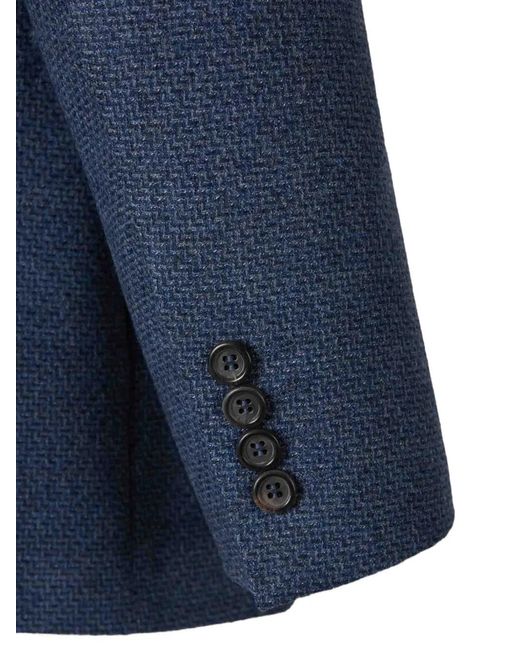 Canali Blue Single-Breasted Blazer for men