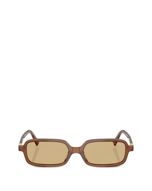Miu Miu Natural Rectangle-Frame Sunglasses