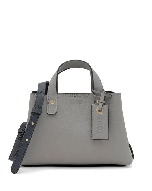 Tous Gray Small City Logo-Detail Tote Bag