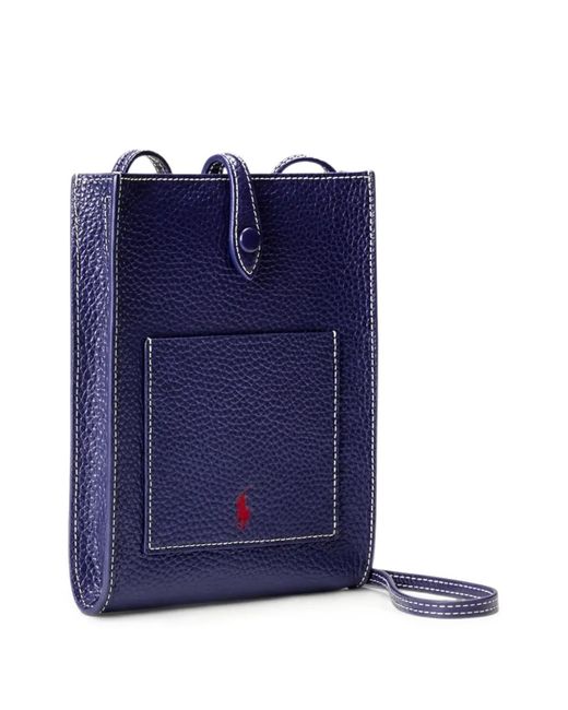 Polo Ralph Lauren Blue Polo Play Leather Pocket Crossbody Bag