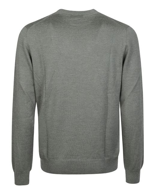 Fay Gray Crew-Neck Wool Sweater for men