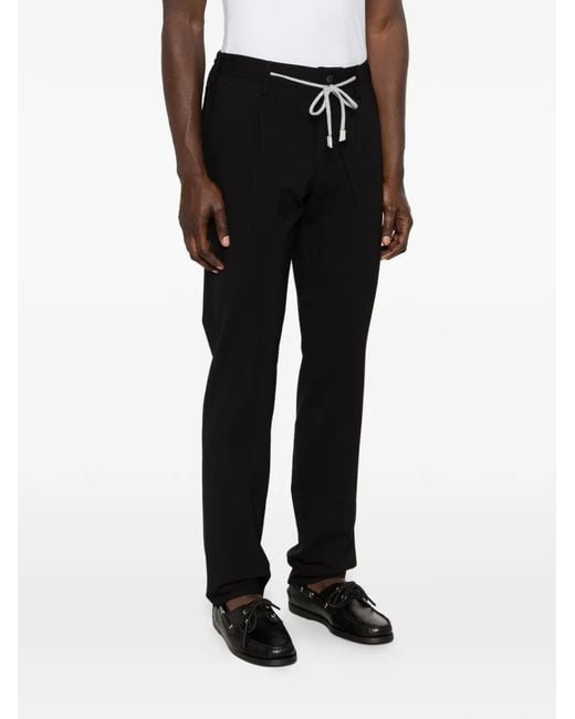 Eleventy Black Drawstring Trousers for men