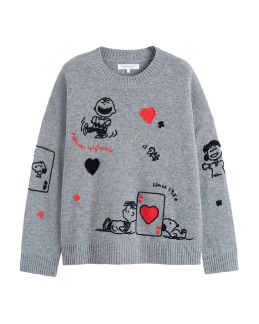 Chinti & Parker Gray X Peanuts Crew-Neck Sweater