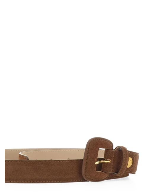Gianni Chiarini White Logo-Engraved Suede Belt