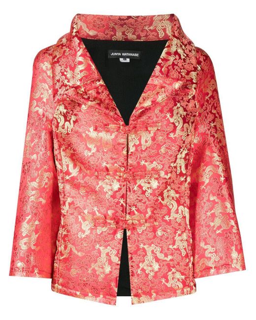 Junya Watanabe Jacquard Spreadcollar Jacket in Red Lyst