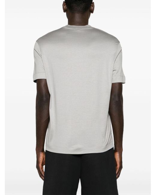 T-shirt con ricamo di Emporio Armani in Gray da Uomo