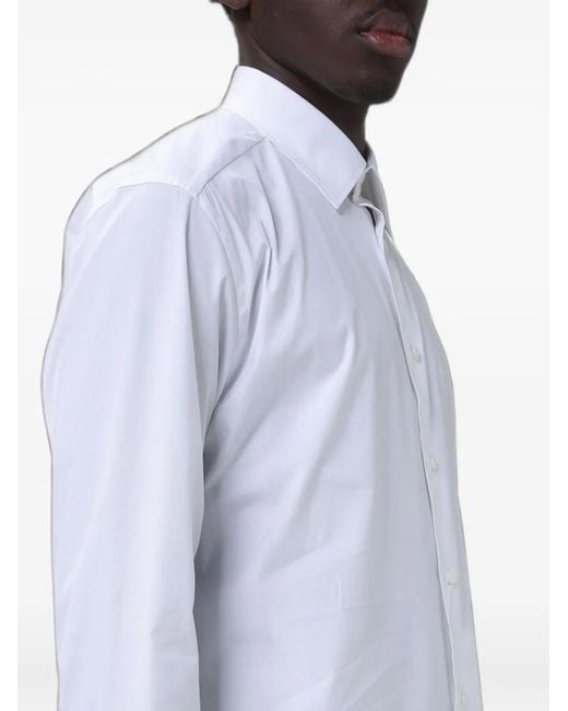 Zegna Blue Button-Fastening Shirt for men