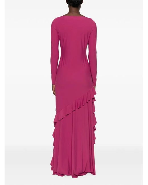 Love Moschino Pink Ruffled Asymmetric Dress