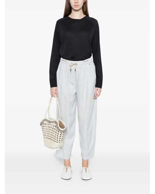 Herno White Drawstring Trousers