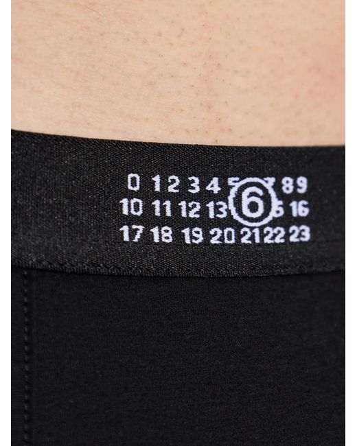 MM6 by Maison Margiela Black Logo-Waistband Boxer Briefs for men