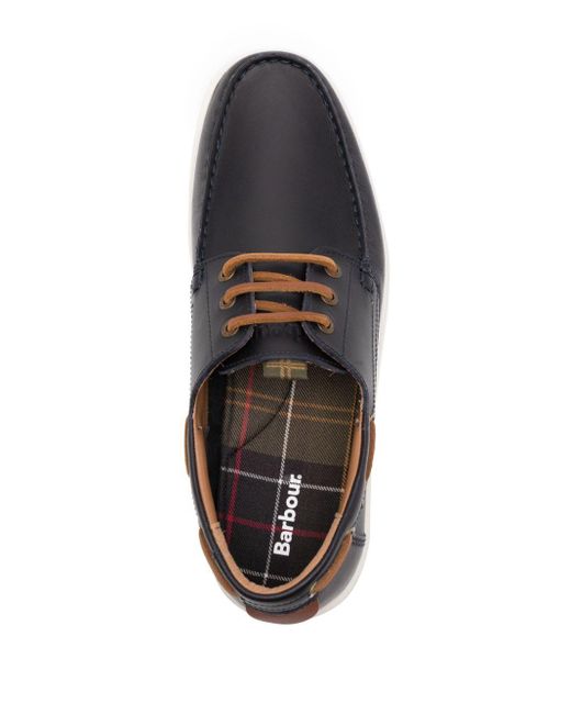 Barbour Gray Armada Leather Boat Shoes for men