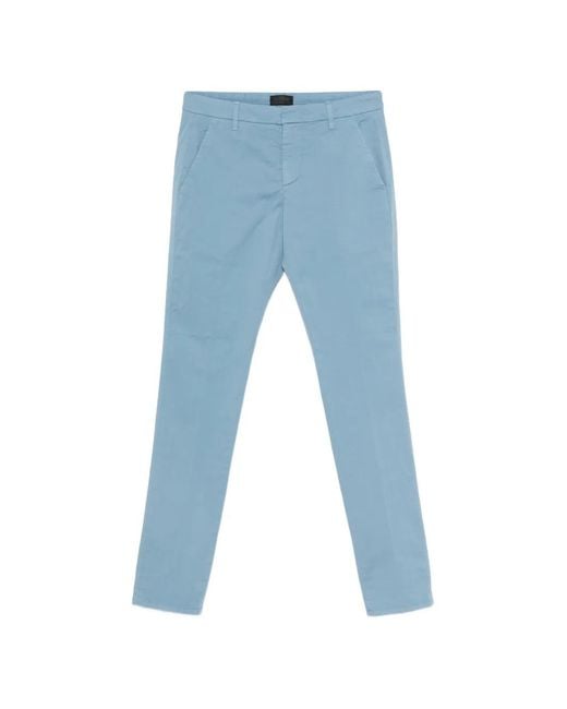 Dondup Blue Front-Pockets Trousers for men