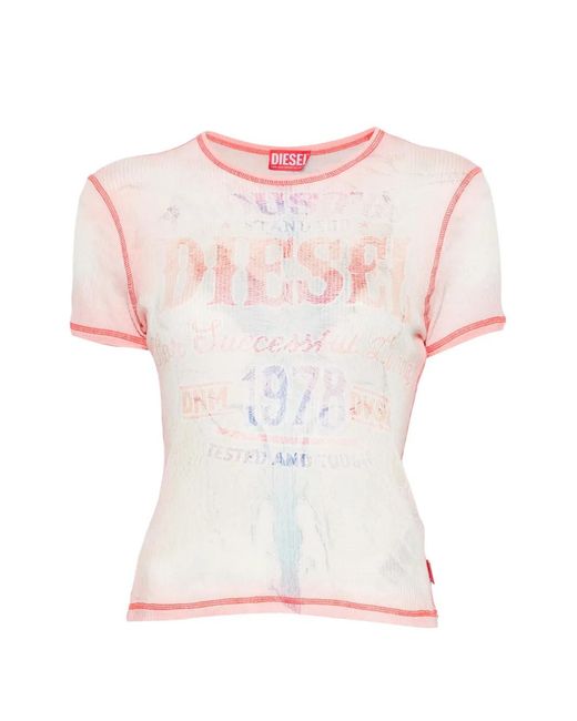 DIESEL Pink Cotton T-Shirt