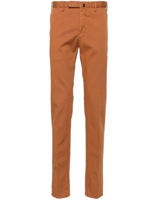 Incotex Brown Mid-rise Tapered Chinos for men