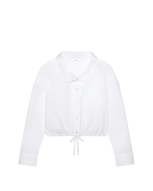 Givenchy White Cropped-Collar Shirt