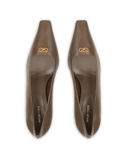Sergio Rossi Metallic Surge Logo Pumps