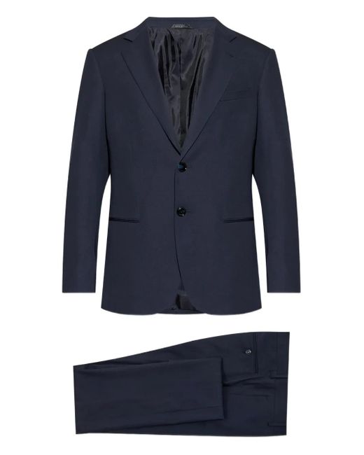メンズ Giorgio Armani ウールブレンド スーツ Blue