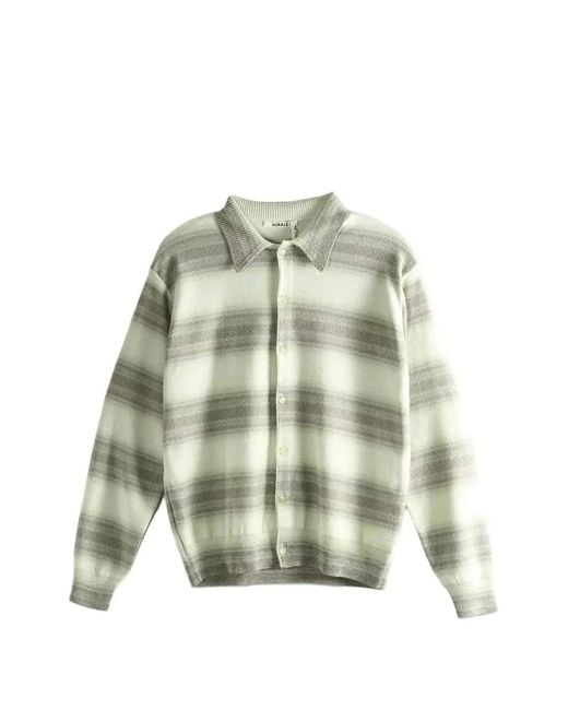 Auralee Green Striped Cardigan