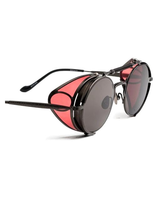 Matsuda Gray Round-Frame Side-Shield Sunglasses