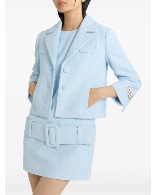 Patou Blue Cropped Tweed Jacket