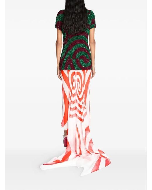 Dries Van Noten Green Sequinned Top