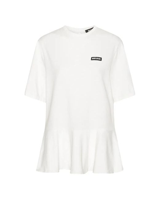 ROTATE BIRGER CHRISTENSEN White Logo-Detail T-Shirt