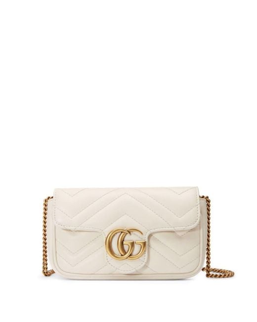 Gucci Natural Super Mini GG Marmont Shoulder Bag