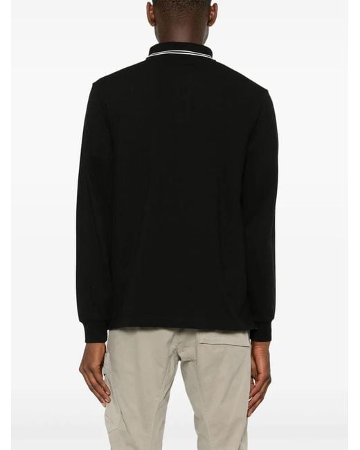 Stone Island Black Polo Shirt /Lunga Slim Fit for men